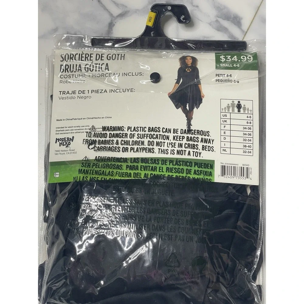 Goth Witch Adult Dress Size Medium 8/10-NEW‎